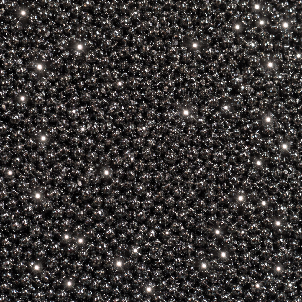 Black Glitter Non Pareils - 100s & 1000s