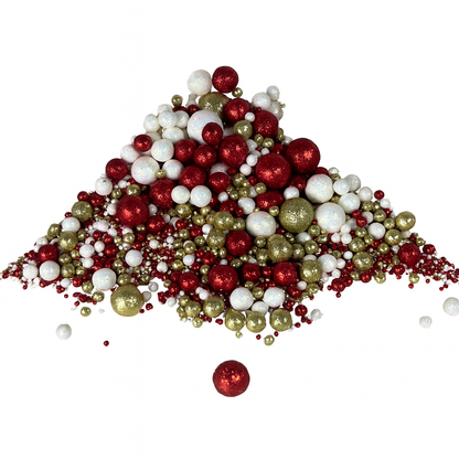 Cake Decorating Dragees: Firecracker - Red, White & Gold Glitter