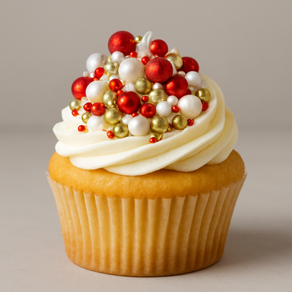 Cake Decorating Dragees: Firecracker - Red, White & Gold Glitter