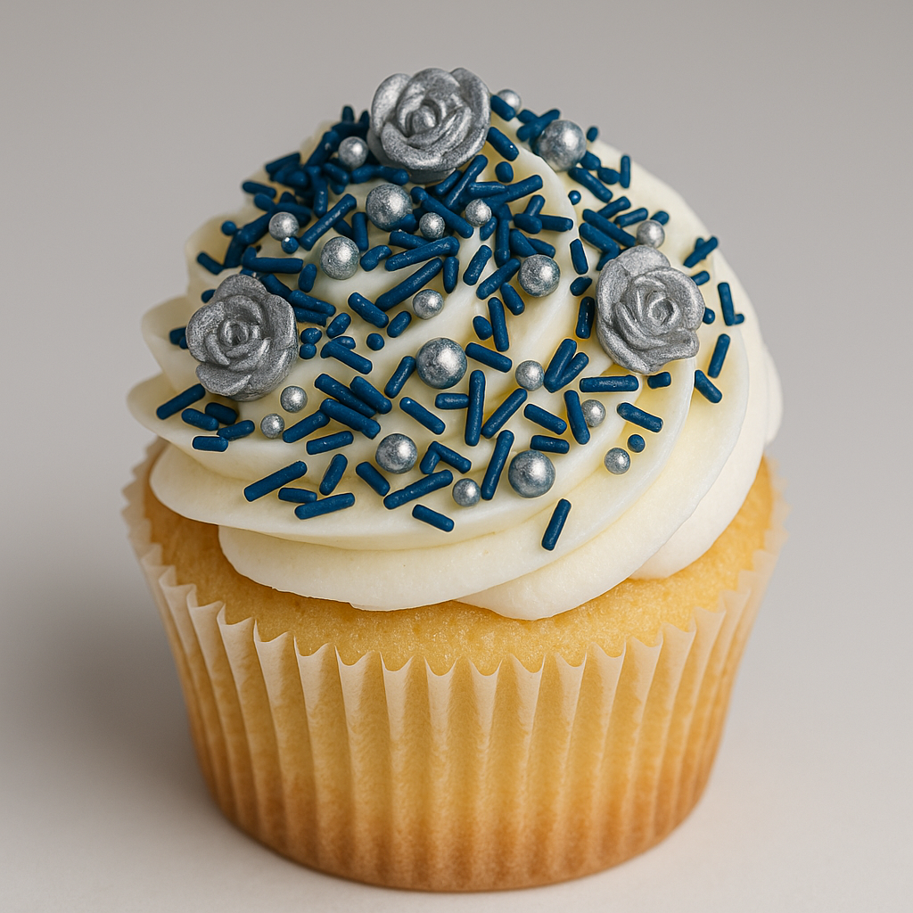 Edible Decorating Sprinkles: In The Navy - Silver & Blue Assorted