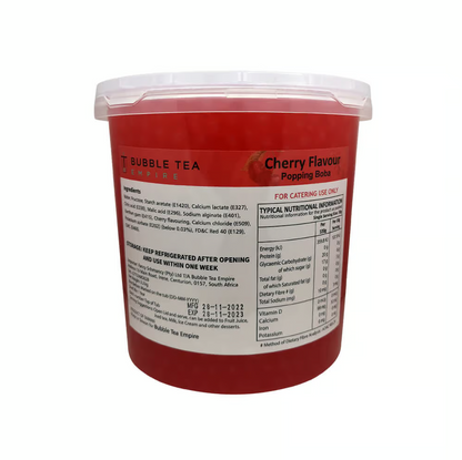 Cherry Bubble Tea/ Popping Boba Tea