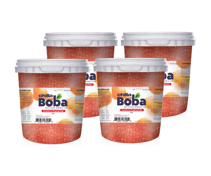 Strawberry Bubble Tea/ Popping Boba Tea